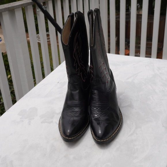 Cody James Boys Black Leather Cowboy Western Boots Pointed Toe Size 3D - Picture 1 of 9